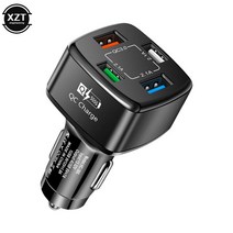 자동차 충전기 배터리 38W 듀얼 USB C 차량용 충전기 아이폰 13 샤오미 화웨이 삼성 태블릿 용 고속 충, 01 Black