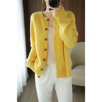 환절기 카디건 가디건 봄과 가을 새로운 라운드 넥 여성용 카디건 게으른 짧은 스웨터