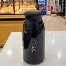 DFMEI 심플 텀블러 여물컵 휴대용 크리에이티브 남자 상큼 빈티지 개성컵, 할러 라지-520ml-블랙(업그레이드), 싱글컵+컵솔+스티커+컵받침