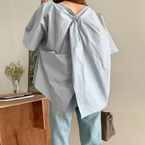화사한 투웨이 뒷꼬임 날개 반팔블라우스 3컬러