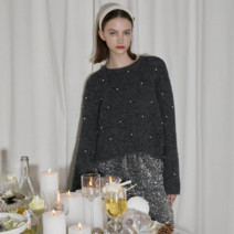 나인 로에나 펄 라운드 스카시 니트