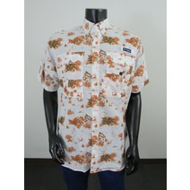 남성 M 컬럼비아 PFG 슈퍼 본헤드 반소매 S/S 낚시 셔츠 - 피쉬 프린트