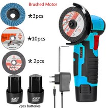 12v 19500rpm 연삭기 앵글 그라인더 배터리 구동 500w 무선 미니 폴리싱 머신 다이아몬드 커팅 그라인더, 2pcs 배터리 세트 1, 유럽 ​​연합