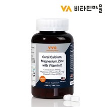 비타민마을 미국직수입 VVG 코랄 칼슘 마그네슘 아연 비타민D 180정 1박스, 1개
