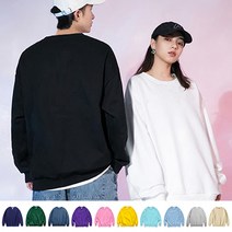 S~3XL 오버핏 쭈리맨투맨_남자 여자 빅사이즈 긴팔 티셔츠 무지맨투맨
