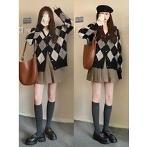 브이넥 긴팔 원피스 일찍이 가을옷 여성 작은 코디 키커 보이는 학원 무드 점프슈트 가을스타일 JK 유니폼 2861879483