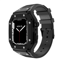 Keshuyou g19 시계 케이스 밴드 apple watch 케이스 밴드 44mm 7, 검은색