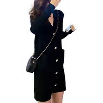 여성 가을 겨울 롱 니트 원피스 하객룩 수입 슬림핏 고급 단색 우아한 20대 30대 40대 코디 기본