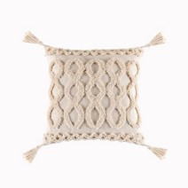 북유럽 수입 명품 쿠션 고급 쇼파 tassels 커버 45x45cm 베이지 화이트 베개, 2, 쿠션 커버45x45cm