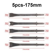 4/5 개/대 에어 치즐 임팩트 헤드 하드 45 스틸 125/175mm 솔리드 롱 지원 커팅 제거 용 PneumaticTool, 5pcs-175mm