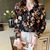 [디아리스] 여성 봄 가을 플라워 셔츠 블라우스 6011