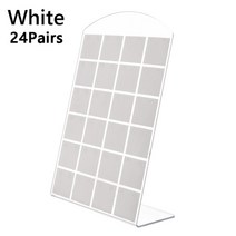 진열용품 매장집기 행사매대L모양 직사각형 플라스틱 보석 디스플레이 랙 귀 스터드 쇼 브래킷 블랙 화이, 한개옵션1, 01 White 48holes