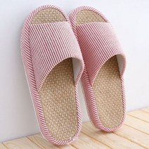 그림앤아이 줄무늬 린넨 실내 슬리퍼 실내화 4color