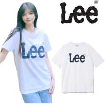 [매장정품] 면 100% LEE 리 빅트위치 로고 여름 반팔 티셔츠 루즈핏 화이트