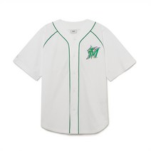 [국내정품]MLB 엠엘비 써니 비치 그래픽 베이스볼 셔츠 MIA White