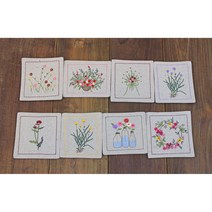 수피아코코 봄 꽃 자수 컵받침 SET, SET4(8개)