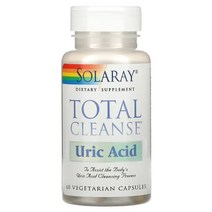 Solaray 솔라레이 토탈 클린즈 요산 베지캡슐 60정 2팩 Total Cleanse Uric Acid, 2개, 1