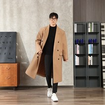 휠렉스 남성 패션 루즈핏 롱 모직 코트 JM1