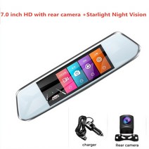 룸미러 블랙박스 4체널 파인뷰 후방카메라 car dvr 10 인치 스트림 미디어 듀얼, 7.0(후방 카메라 포함), 씨엔, 32g