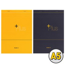 더블에이 플러스 노트패드 A5 공책 절취선 메모 유선, 옐로우