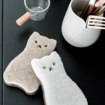 양면 큐티 고양이 스펀지 수세미 4p 세트, 상세페이지 참조, 상세페이지 참조