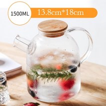 전통 다기세트 600ML 1L 붕 규산염 유리 주전자 차 스테인레스 스틸 Filte Infuser 뚜껑 현대 도구 Terbal, 09 1500ml