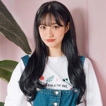 가발매니아 페미닌펌 69cm 오픈반가발 리얼하프피스(제디원사), 내츄럴블랙