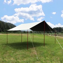 리메이드 암막블랙코팅 국산 렉타 타프 300D 550x450 그래핀 립스탑 사각 방수, 아이보리 + 블랙