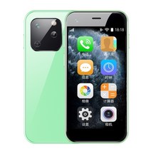 초소형 작은 화면 카드크기 미니 스마트폰 스마트폰 공기계 핸드폰 서브폰 SOYES K13, 온라인 게임 종료  녹색, 8GB, 8GB