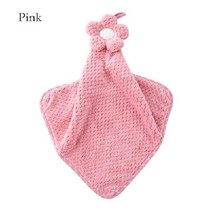 보자기천 3 초 빠른 건조 핸드 타월 산호 양털 주방 두꺼운 흡수성 부드러운 접시 청소 태양 꽃 유형 격자 질감, 분홍색