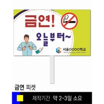 스쿨컴퍼니(도매가격 인쇄쇼핑몰) #68 금연 피켓 [피켓 포맥스피켓 손잡이피켓 학교피켓 예방교육 캠페인 홍보 피켓제작], 2. 손잡이 대형 60x45cm