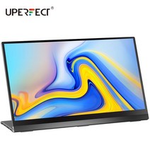 휴대용 서브 모니터 uperfect 15.6 인치 터치 스크린 uhd 4k lcd 두 번째 디스플레이 hdr 300 adobe rgb 노트북 pc 컴퓨터 용 100 ips, 미국 플러그