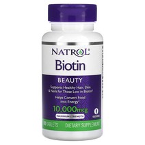 Natrol 비오틴 10 000mcg 100정, 10000mcg, 200개
