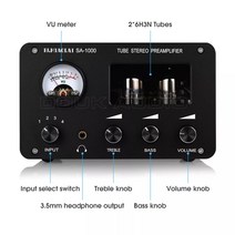 진공관앰프 Nobsound-HiFi 프리 스테레오 4 방향 오디오 스위처 데스크탑 헤드폰 w/VU 미터 고음 및 제어, 한개옵션0