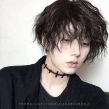 남자가발 통가발 긴머리 패션 커트 장발 20대 전체가발 다크브라운