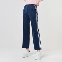 아키클래식 여성용 두줄 트레이닝 바지 2선 스트레이트 팬츠 블랙