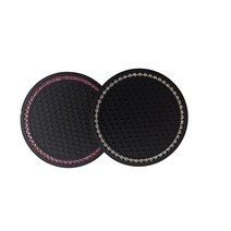 컵 홀더용 자동차 실리콘 컵받침 7cm(2.76인치) 다이아몬드 홀더 대부분의 코스터 장식에 적합 (2팩) (블랙 핑크) 7cm/2.76인치, Black pink