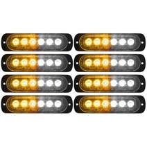 8pcs 6led 측면 스트로브 경고 비상 경고 건설 자동차 트럭 트럭 라이트 바 경고 스트로브 빛, 하나, 검은 색