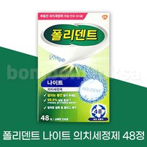 폴리덴트 취침전 의치 틀니세정제 48정, 1개