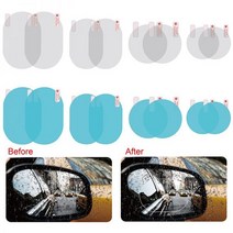 자동차 백미러 보호 필름 김서림 방지 창 투명 방수 소프트 액세서리 2 개, 145x100mm