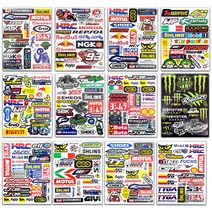 락모터스 오토바이스티커 세트 데칼스티커 방수스티커 튜닝 로고 브랜드 헬멧, 5번(몬스터폭스)