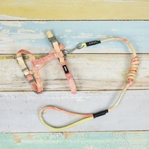 고양이하네스 고양이가슴줄 고양이전용하네스 가슴줄 산책줄 파스텔, 오렌지