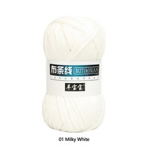자이언트얀 빅얀 패브릭얀 벨벳 망고실 가방 루피실 왕모찌실 핑거니팅 100g/롤 대형 두꺼운 부피가 큰 플러시 원사 담요/스웨터/가디건/스카프 넓은 스레드 손으로 짠, [01] A-Milky White