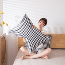 [신상품 출시 특별 할인가격]놀차 80수 순면 베개세트 베개커버+베개솜1p/2p (50*70), 블랙 베개커버