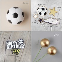 프로포즈 촛불이벤트용품축구 테마 파티 컵케익 토퍼 생일 축하 케이크 어린이 소년 장식 용품 선물, 10 combination