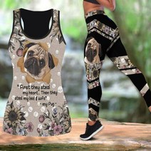 쓰리디 저온3d펜 어린이3d펜 필라멘트 Pug Dog 3D 여성용 인쇄 된 요가 복장 운동 레깅스 휘트니스 스포츠, 02 GRAY_09 5XL