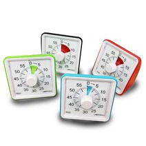 어린이 카운트 타이머 타임키퍼 알람 60분 시간 훈련 학습 스터디 공부 요리 쿠킹 아날로그, 색상, 무음레드
