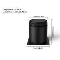1pcs 5-25cm 스테인레스 스틸 가구 다리 금속 조절 캐비닛 테이블 소파 피트 교체 발, [02] 6cm