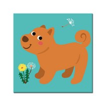 diy 쉬운 명화 그리기 추천 B22 민들레 강아지 25x25cm 귀여운 동물 그림 아크릴 유화 물감 세트 아이방 꾸미기 색칠 집콕 실내 놀이