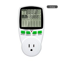 나인틴 전기 전력계 AC LCD 에너지 미터 소켓 테스터 EU 영국 미국 측정 콘센트 전력 분석기, [03] US Plug